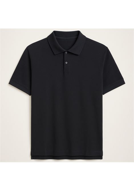 Polo Uomo Cotone Crêpe Mezza Manica Colore Asfalto Elegante ALPHA STUDIO | Polo | AU-1061B1014